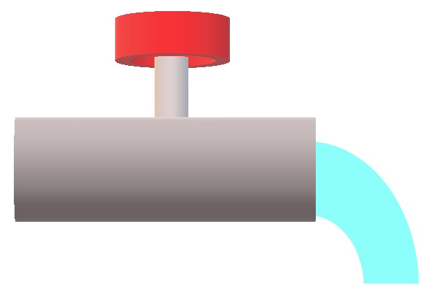 Water flow pipe diagram with valve at optimum level, maintaining target flow rate of 3 m/s