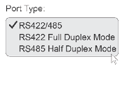 BB-400 serial port type selector