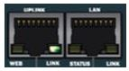 BB-400 Uplink and LAN Ethernet ports with Web, Link, and Status LEDs