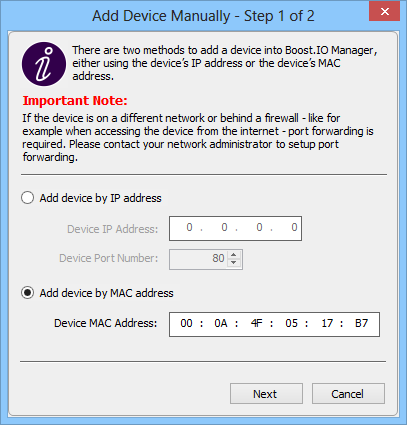 Select MAC Address