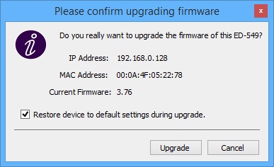 Firmware Upgrade Confirm