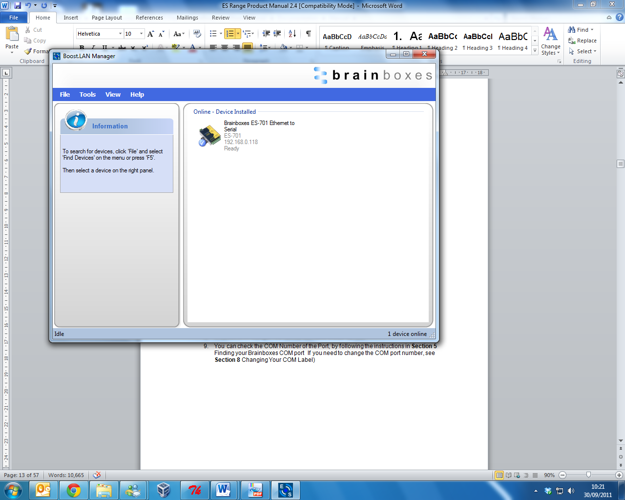 Boost.LAN Device Ready Status