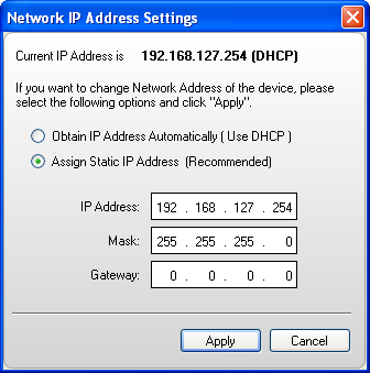 Boost.LAN IP Settings Dialog