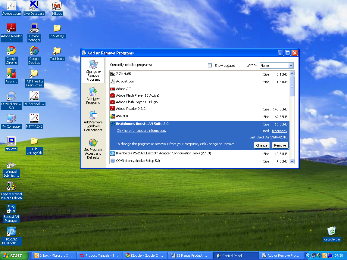 Boost.LAN Uninstall Control Panel