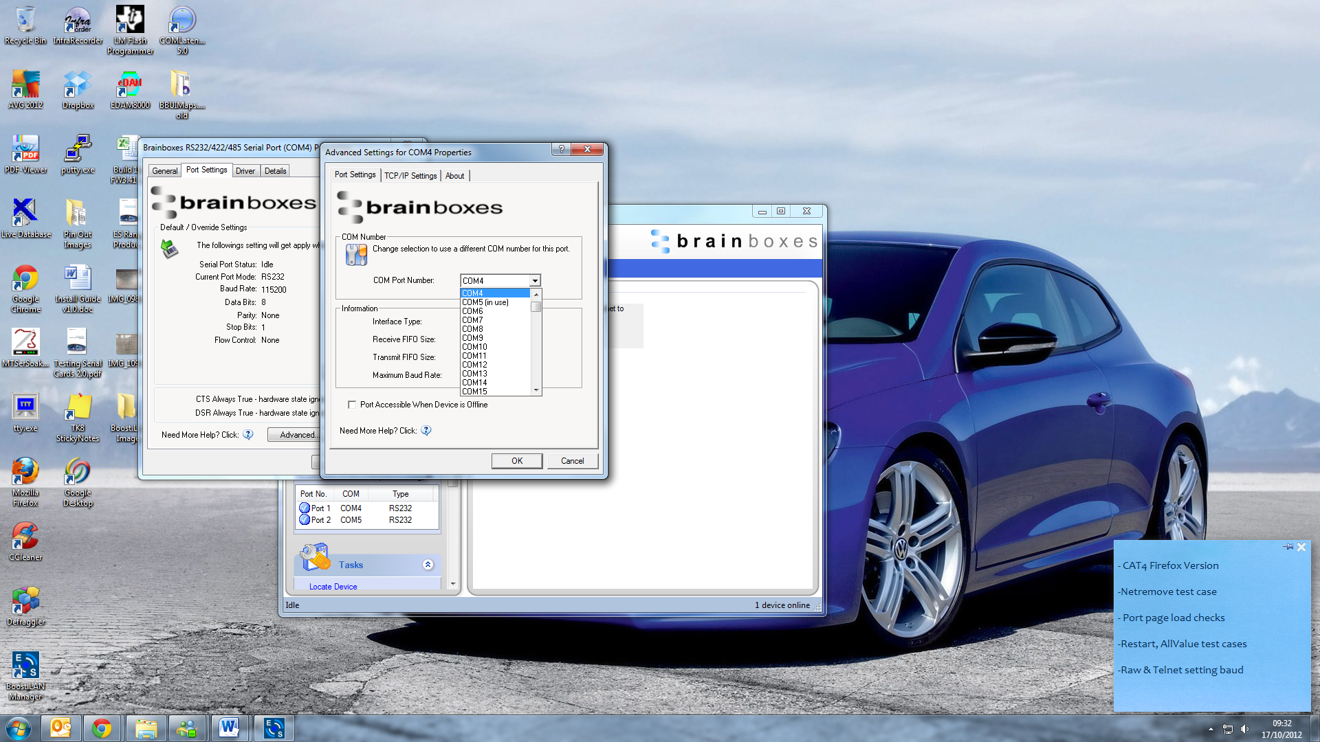 Boost.LAN Manager COM Port Settings