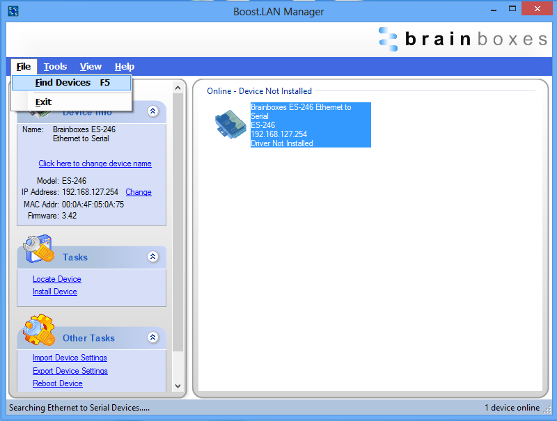 Boost.LAN Manager Device MAC Info