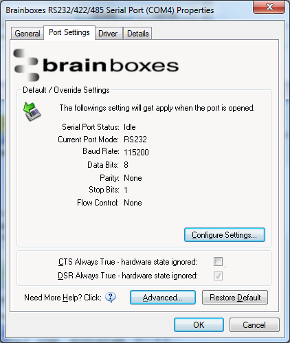 Boost.LAN Manager Port Settings Tab