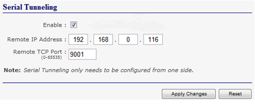 Web Tunnelling Settings