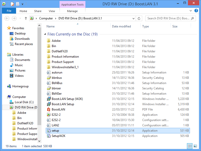 Windows Explorer CD Contents