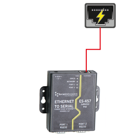 Power-over-Ethernet device ES-457 works through a single cable connected to a PoE enabled Ethernet port