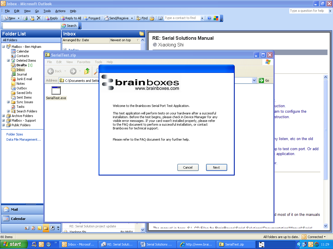 Serial Test Application - Select COM Port