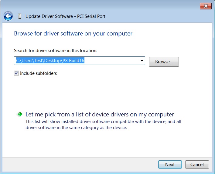 Windows 7 Browse for Drivers