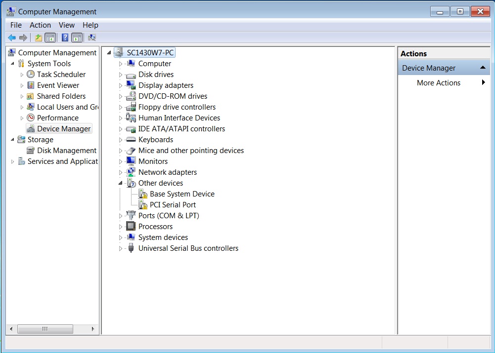 Windows 7 Device Manager Error