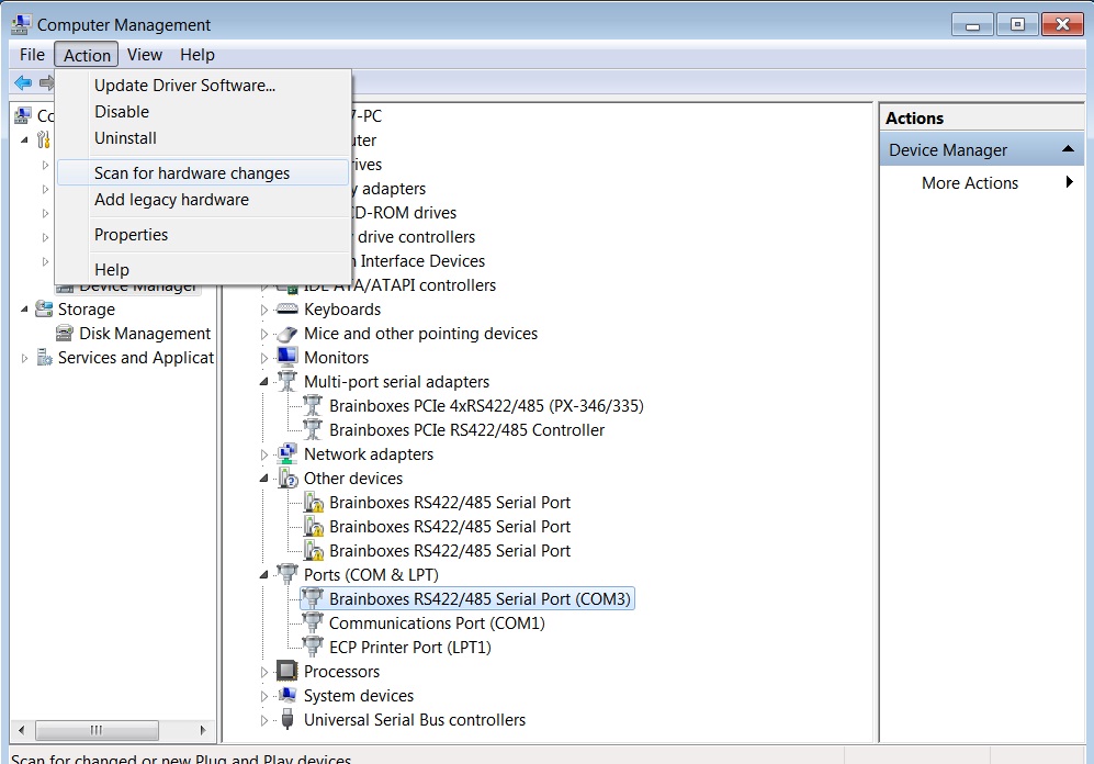 Windows 7 Scan for Hardware Changes