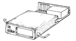Diagram showing PC case cover being slid off the system unit to expose internal expansion slots