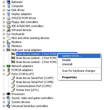Device Manager Multiport Serial Adapters