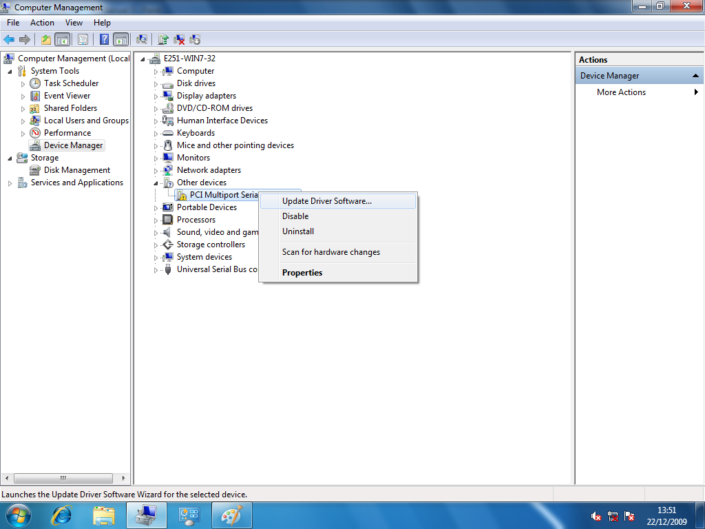Windows 7 Device Manager Update Driver