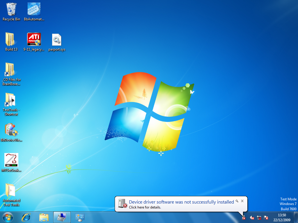 Windows 7 Driver Installation Failed