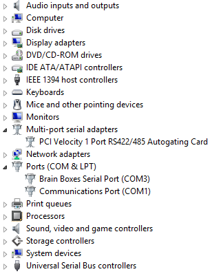 Windows 8 Device Manager COM Ports