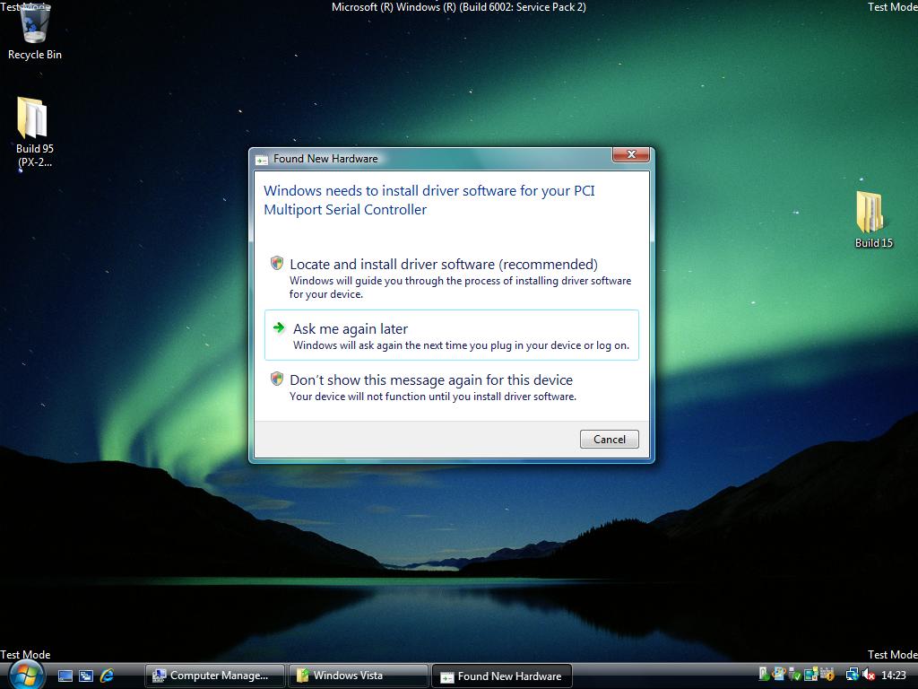 Windows Vista Found New Hardware Wizard