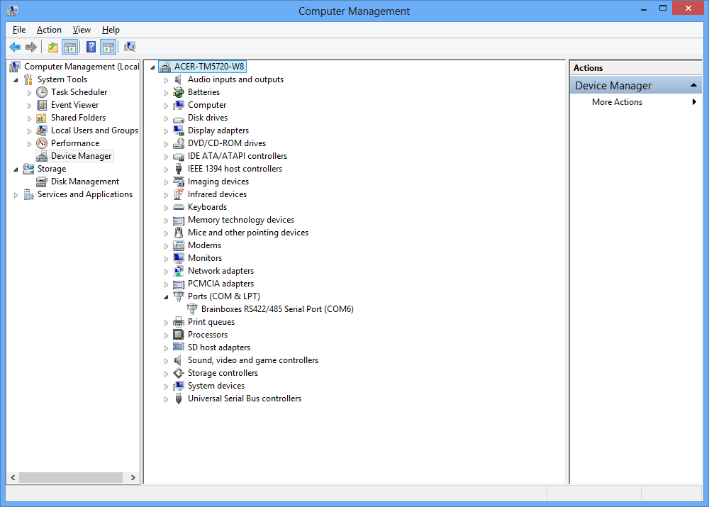 Windows 8 Device Manager COM Port