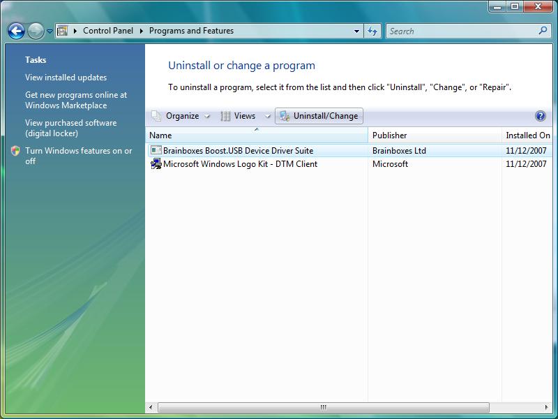 Windows Vista/7 Programs Features