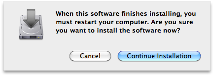 Mac Installer Restart Required