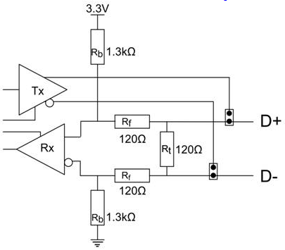 VX RS-422/485 Termination Circuit Diagram